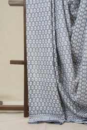 Moon Blue HBP Cotton Saree - SRMBCS3361