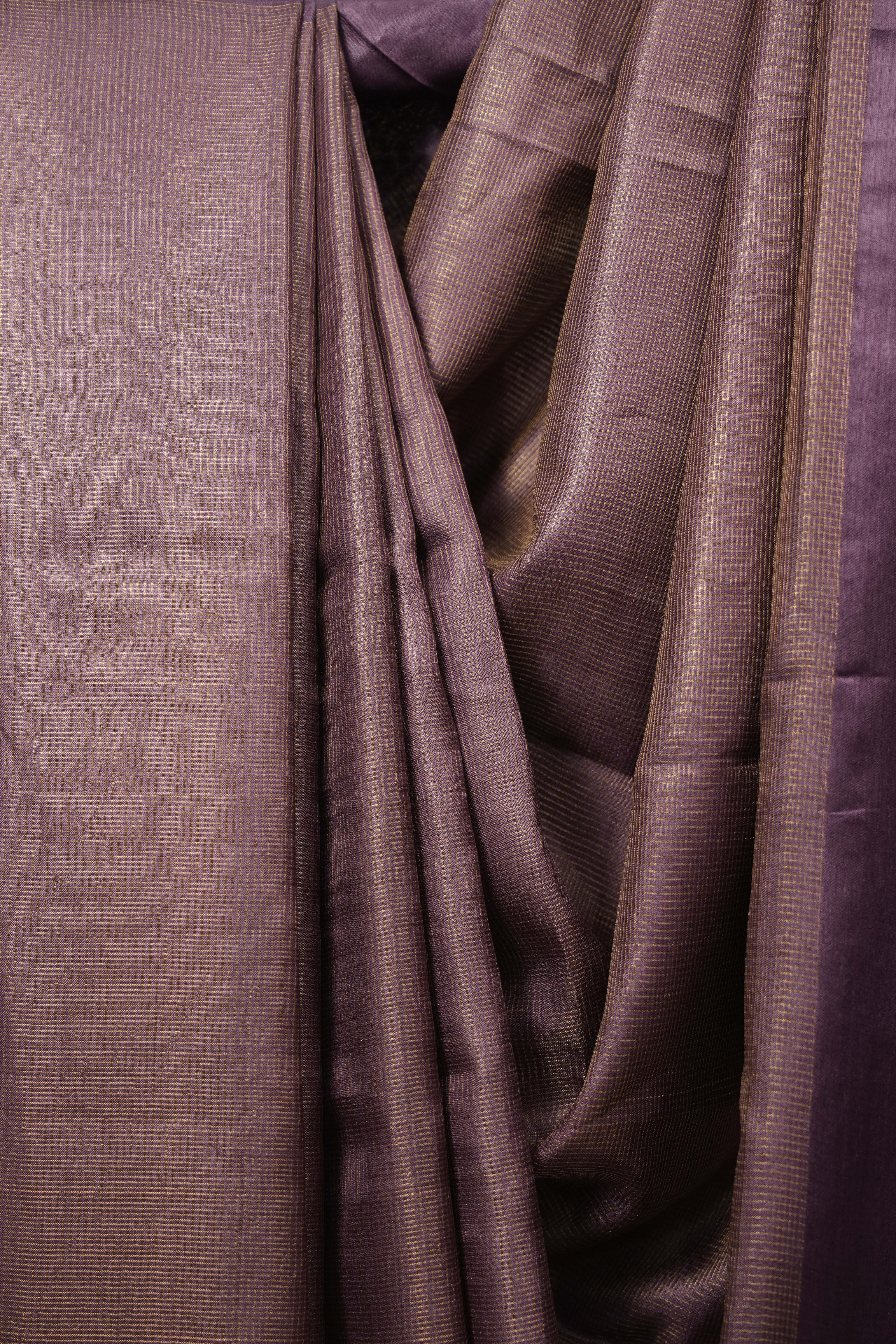 Purple Tussar Silk Saree - SRPTSS1935
