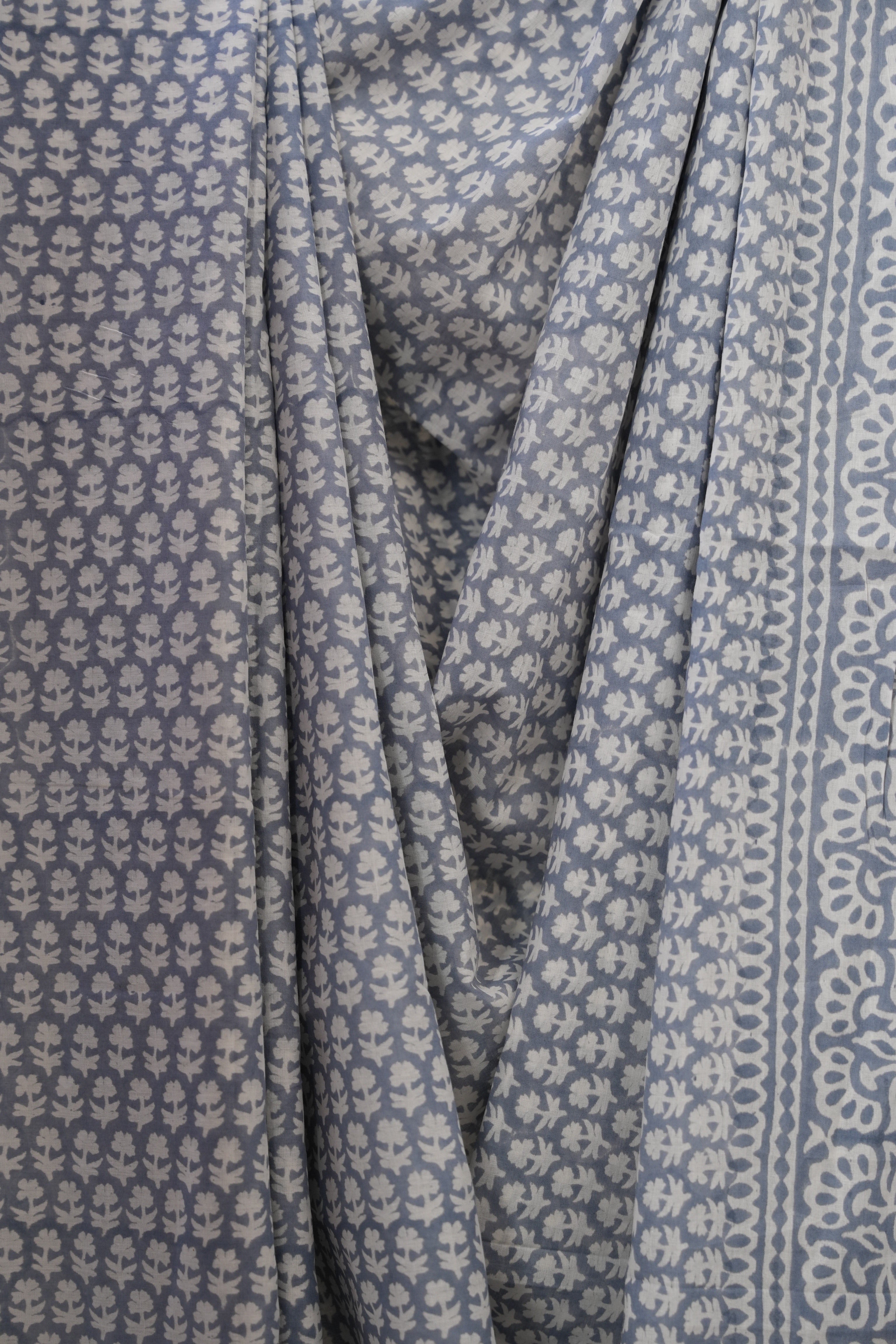 Moon Blue HBP Cotton Saree - SRMBCS3361