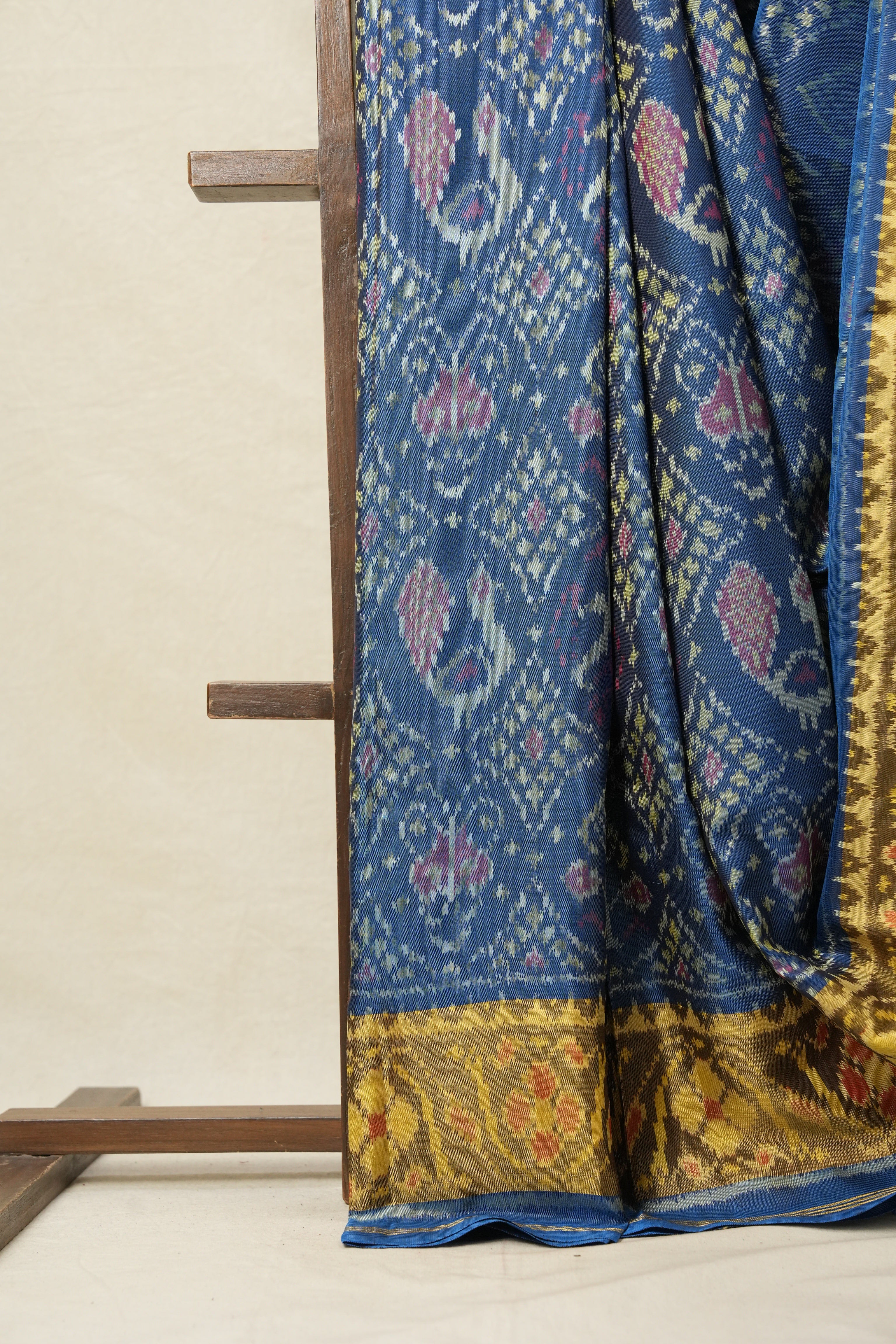 Peacock Blue Rajkot Patola Silk Saree-SRPBRPSS40EX