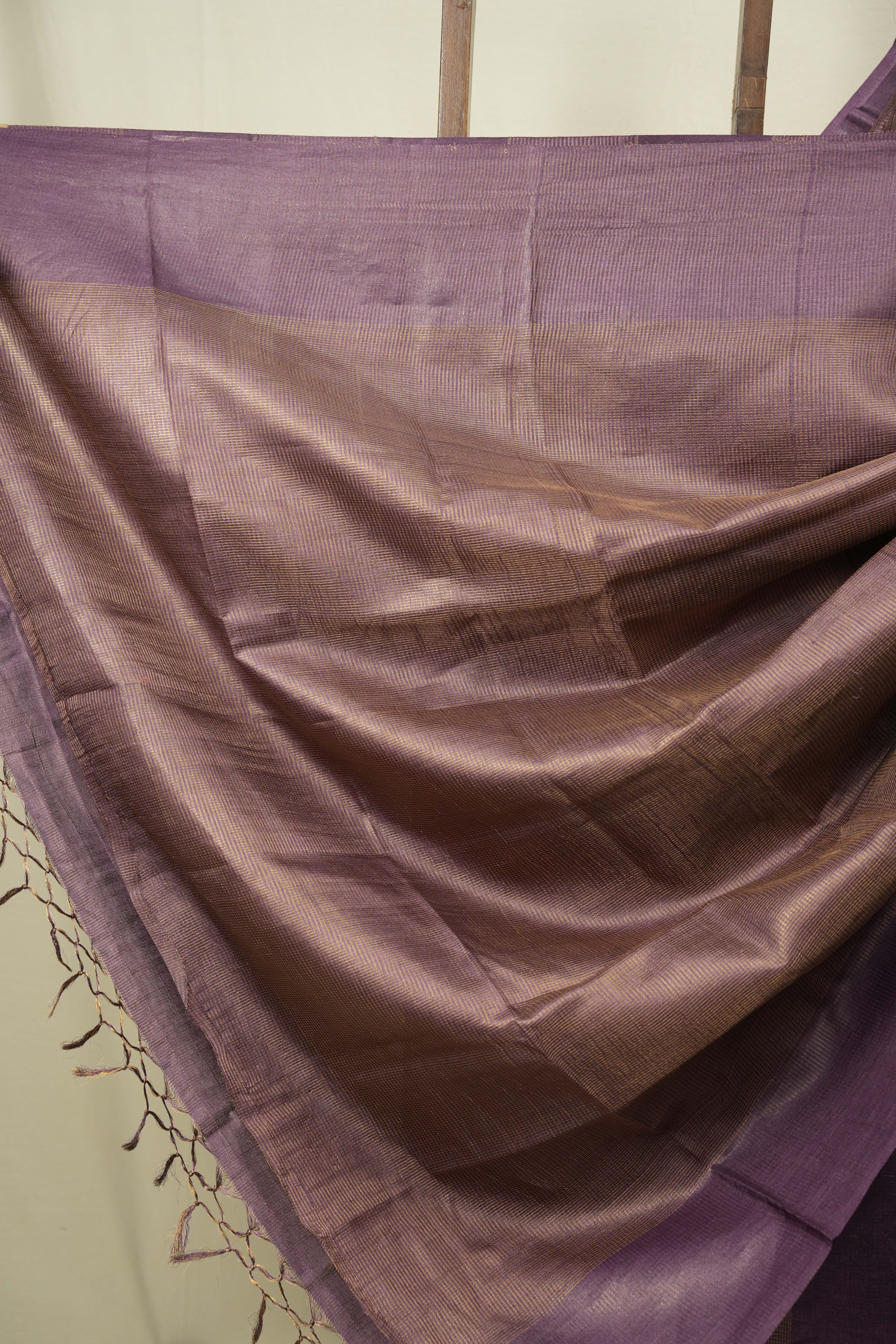 Purple Tussar Silk Saree - SRPTSS1935