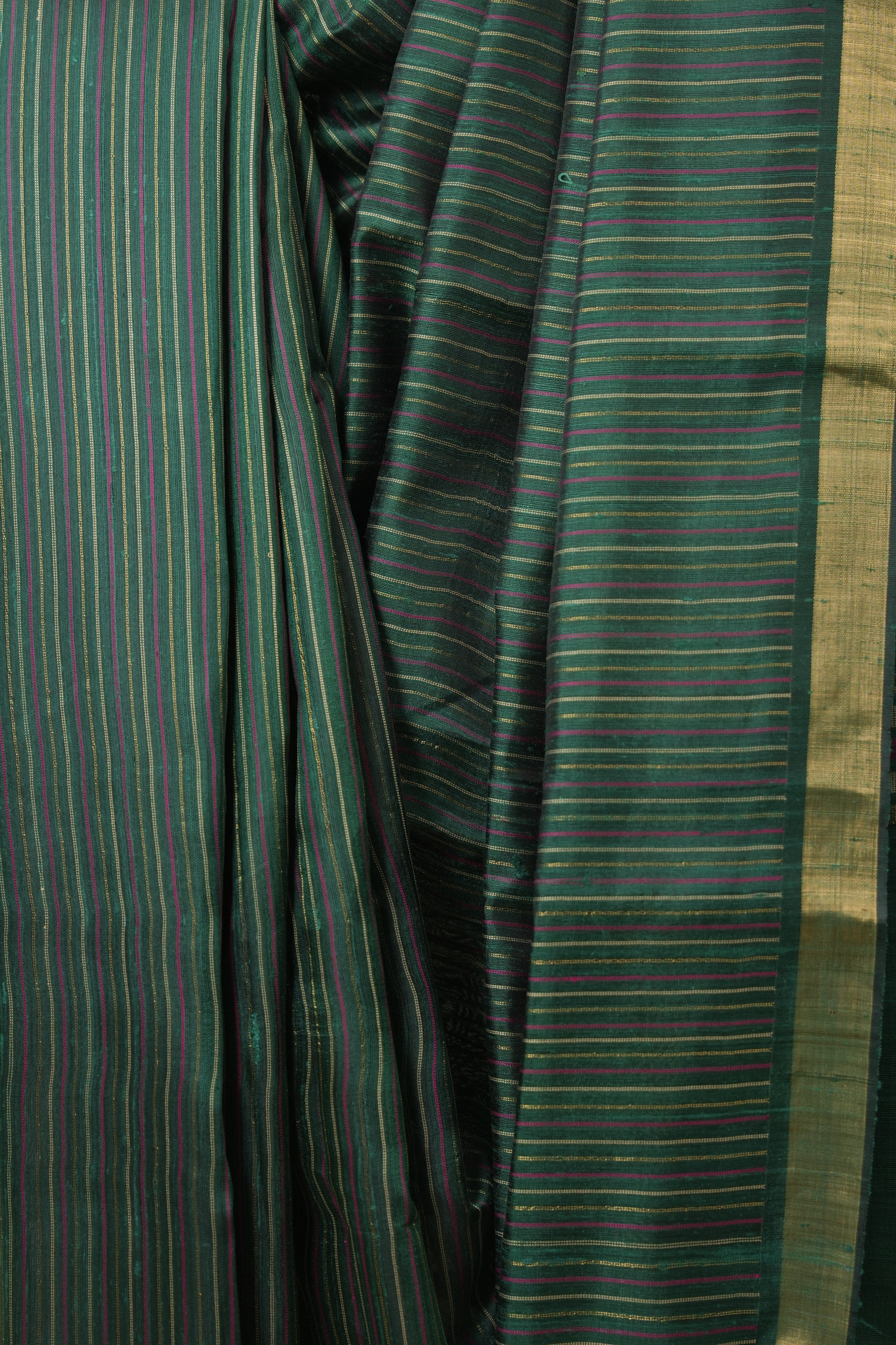 Green Raw Silk Saree - SRGRSS993