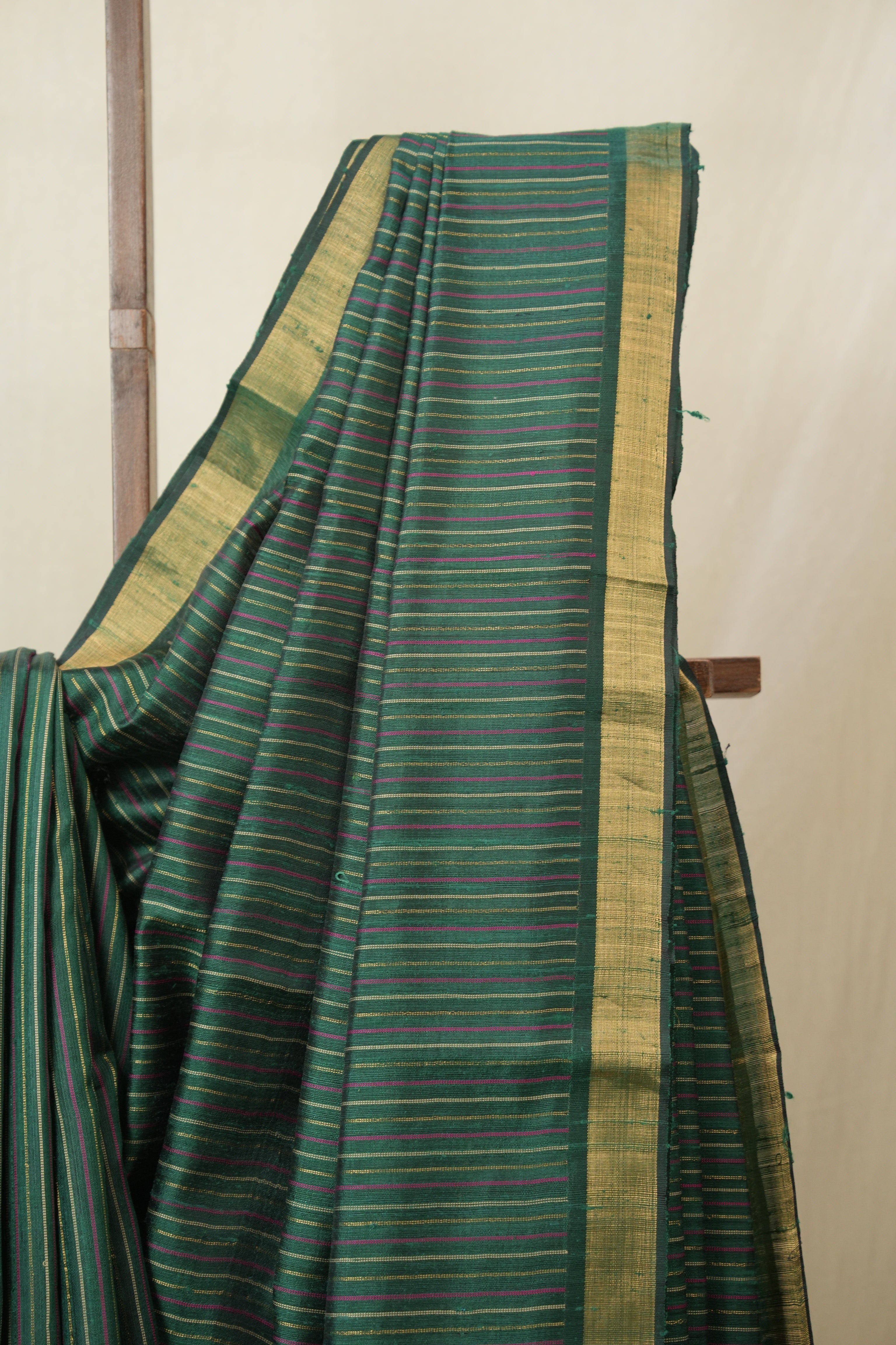 Green Raw Silk Saree - SRGRSS993