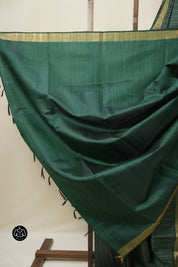 Green Raw Silk Saree - SRGRSS993