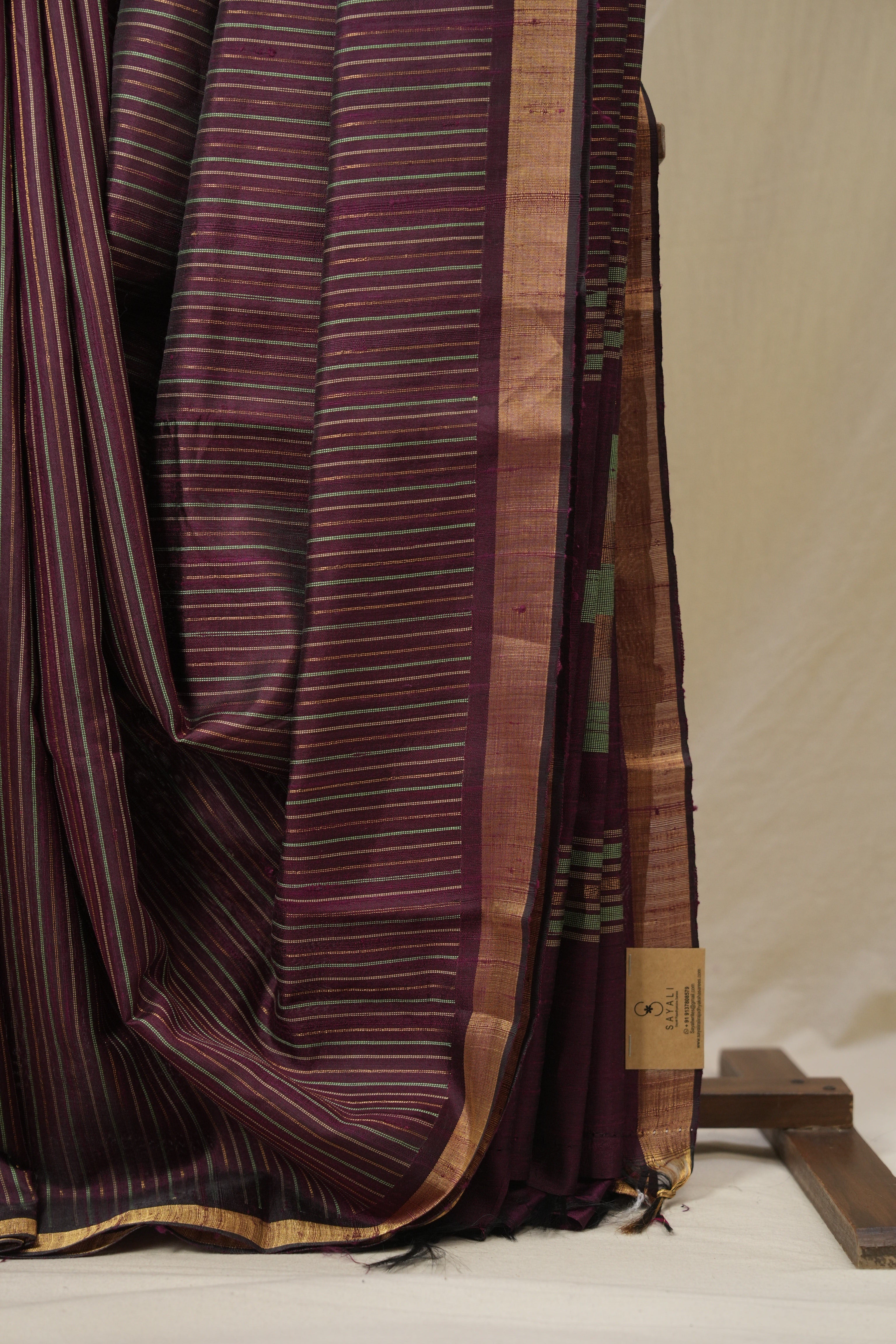 Wine Raw Silk Saree - SRWRSS985