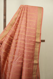 Peach Tussar Silk Saree - SRPTSS1927
