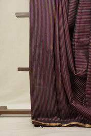 Wine Raw Silk Saree - SRWRSS985