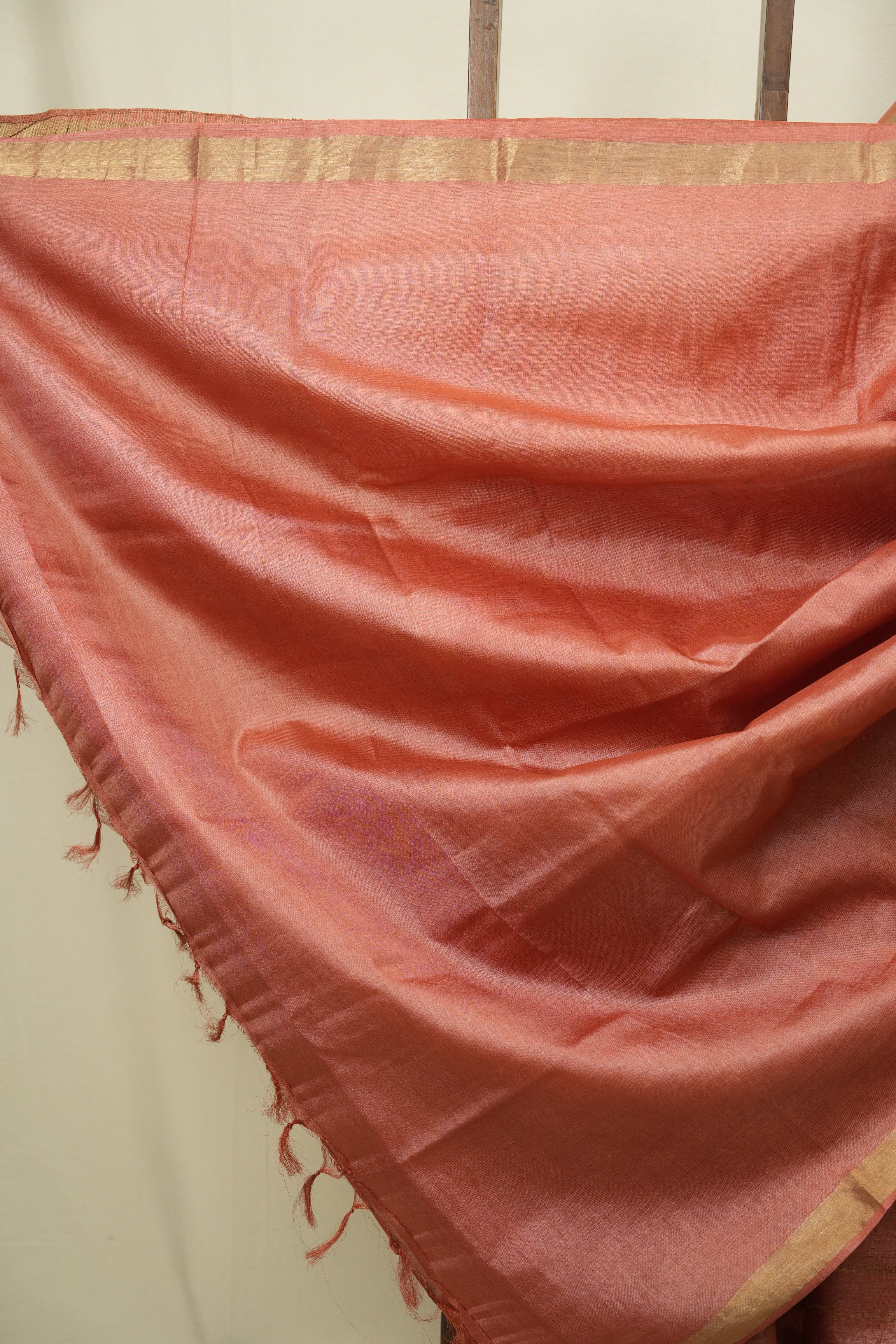 Peach Tussar Silk Saree - SRPTSS1927