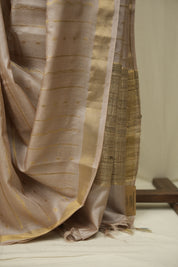 Mauve Tussar Silk Saree - SRMTSS1936