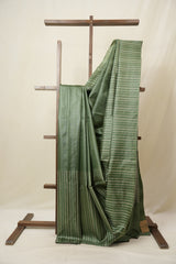 Green Tussar Silk Saree - SRGTSS1817