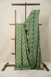Grass Green HBP Cotton Saree - SRGGCS2863