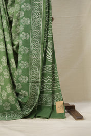 Grass Green HBP Cotton Saree - SRGGCS2863