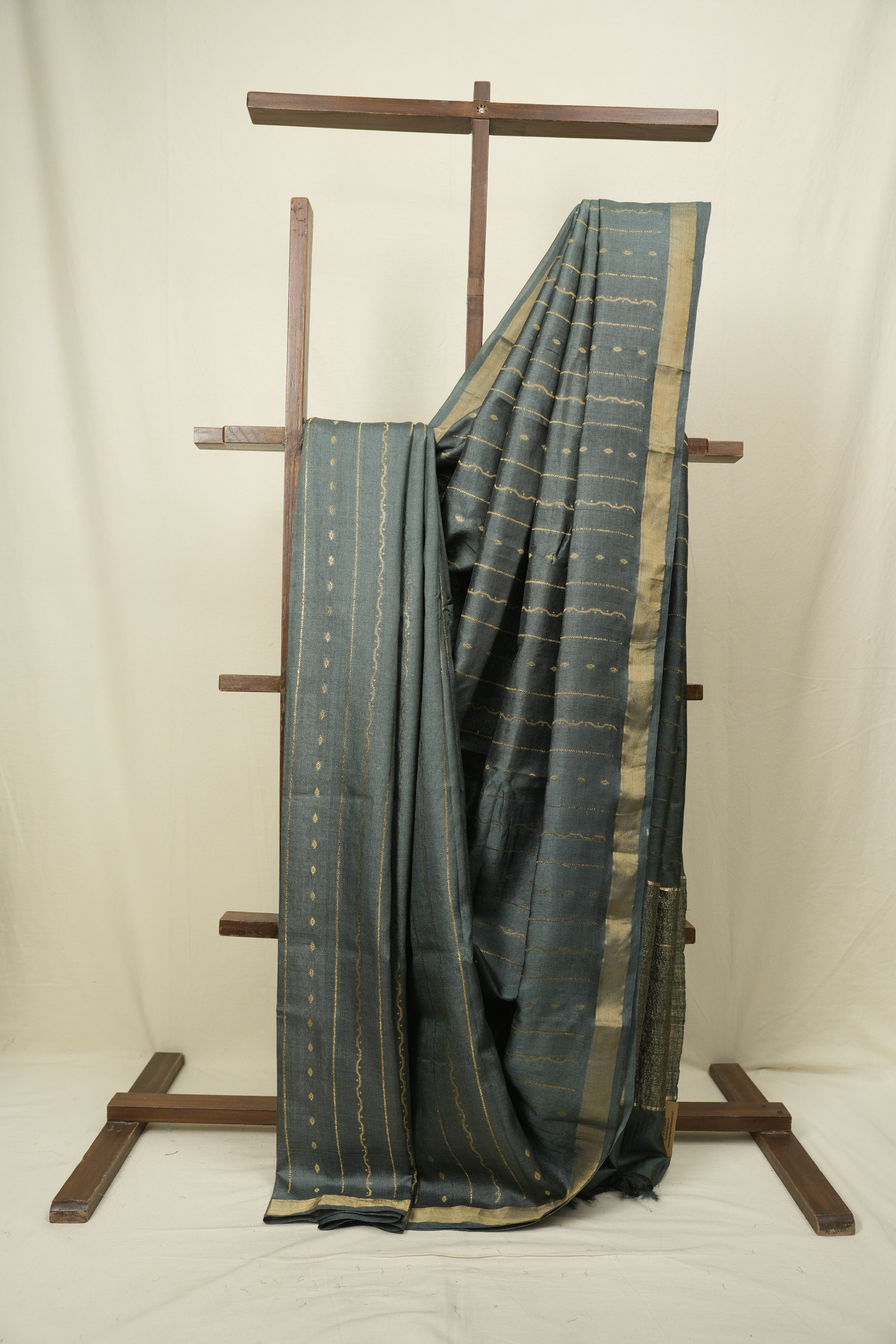 Sage Green Tussar Silk Saree - SRGTSS1926