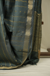 Sage Green Tussar Silk Saree - SRGTSS1926