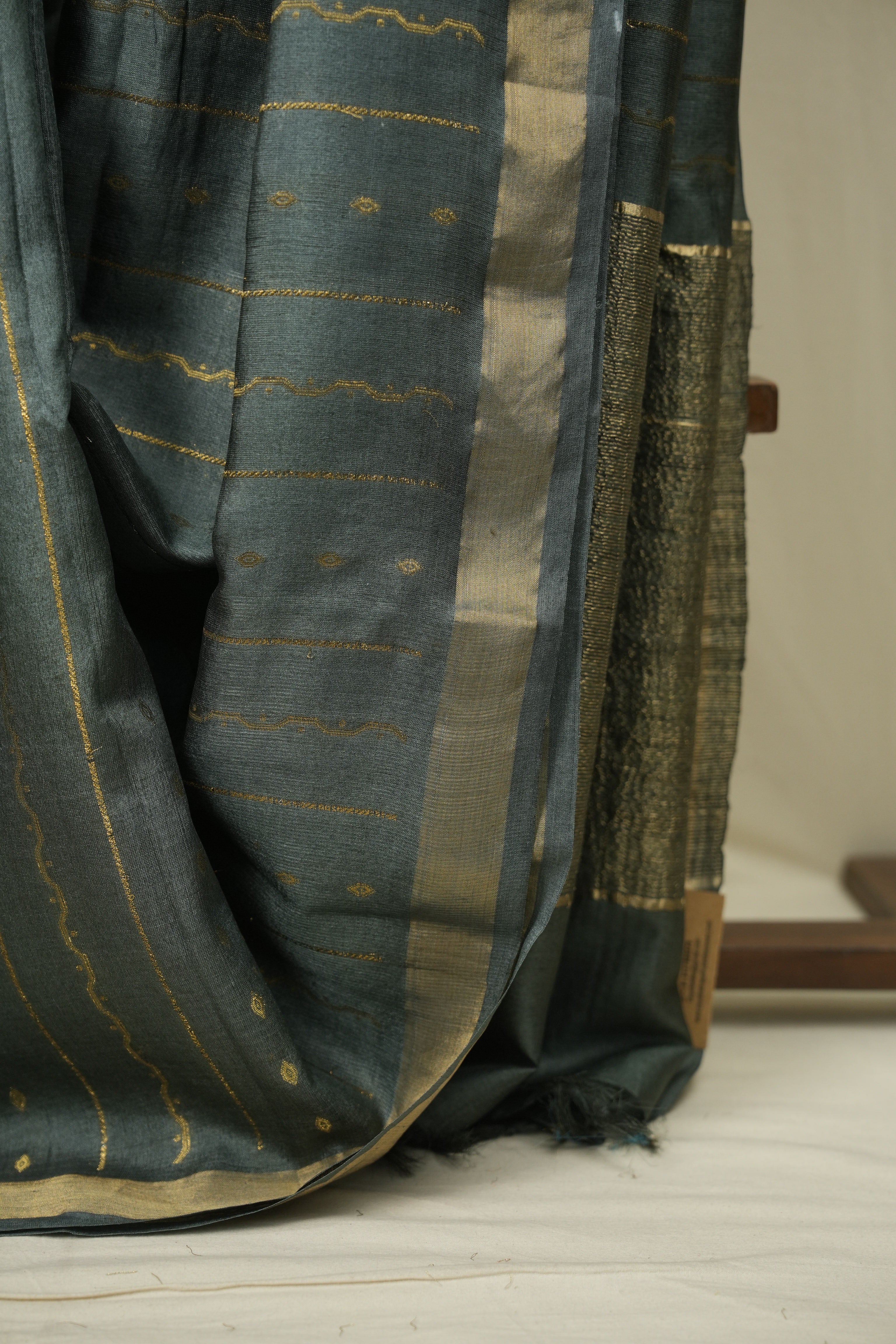 Sage Green Tussar Silk Saree - SRGTSS1926