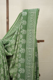 Grass Green HBP Cotton Saree - SRGGCS2863
