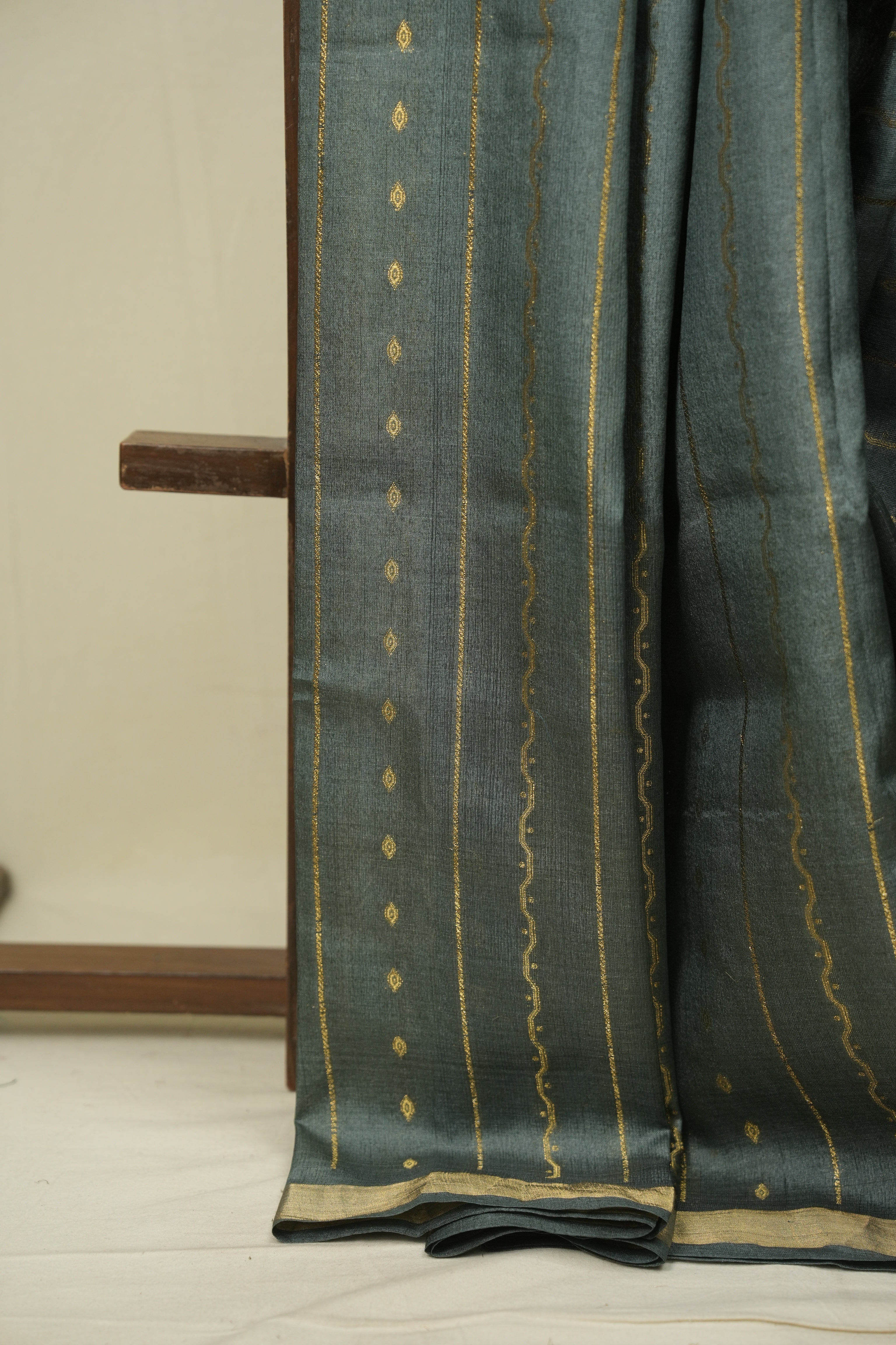Sage Green Tussar Silk Saree - SRGTSS1926