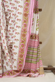 Ivory Pink HBP Cotton Saree - SRIPCS3350