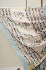 Sky Blue HBP Cotton Silk Saree With Maheshwari Border - SRSBCSS1478