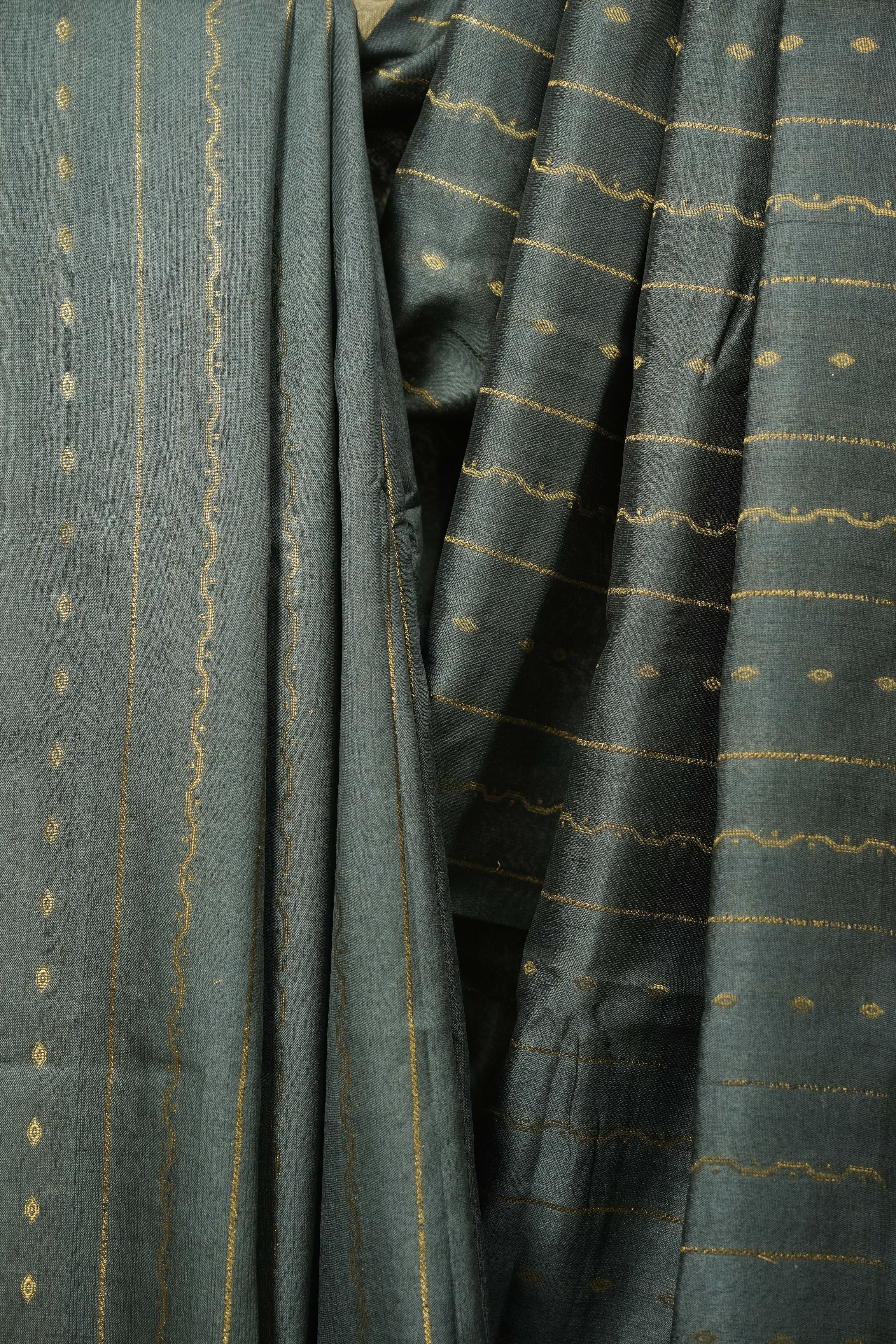 Sage Green Tussar Silk Saree - SRGTSS1926