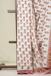 Ivory Pink HBP Cotton Saree - SRIPCS3350
