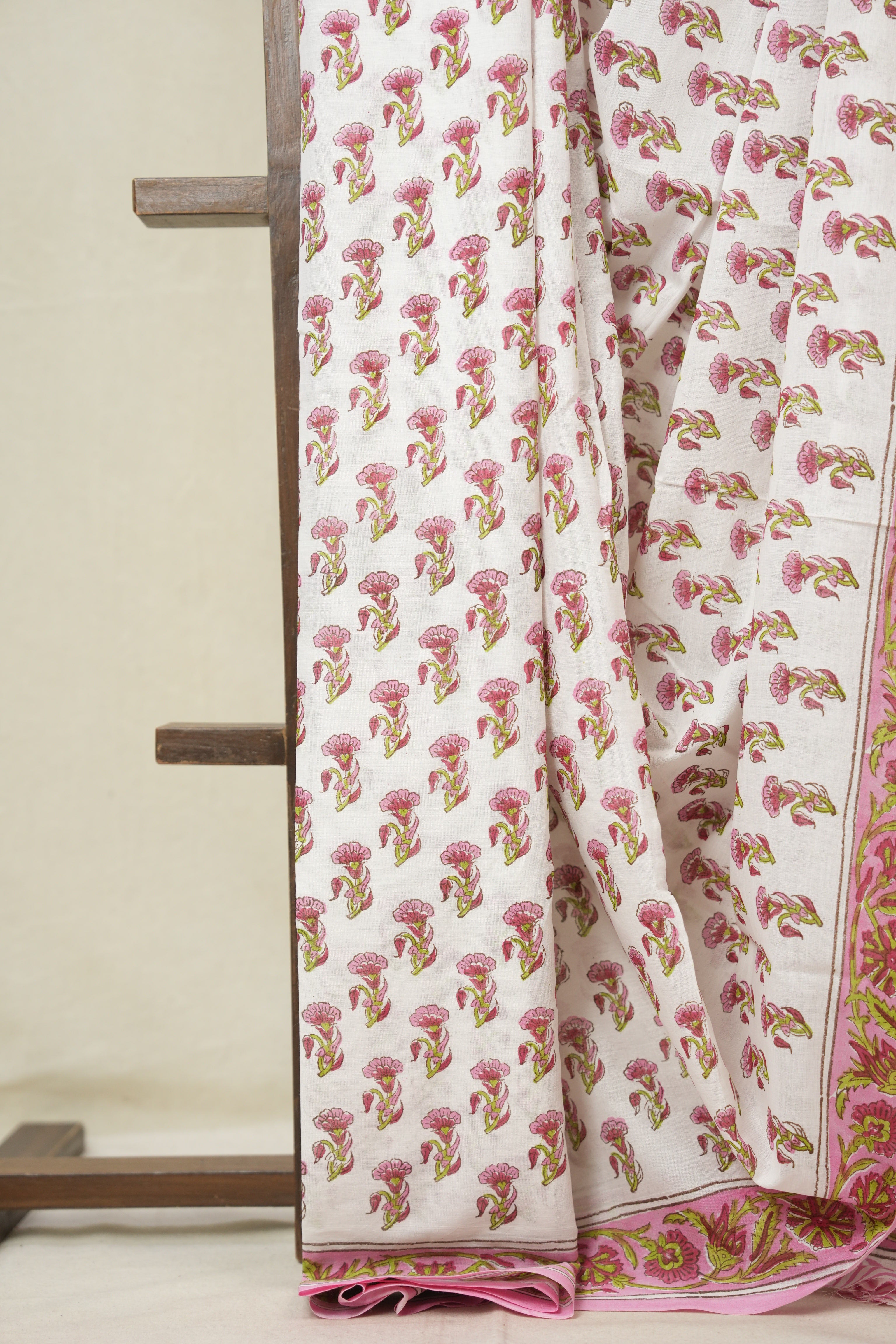 Ivory Pink HBP Cotton Saree - SRIPCS3350