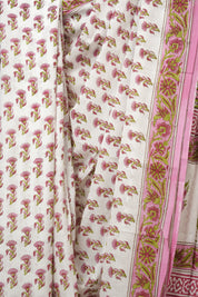 Ivory Pink HBP Cotton Saree - SRIPCS3350
