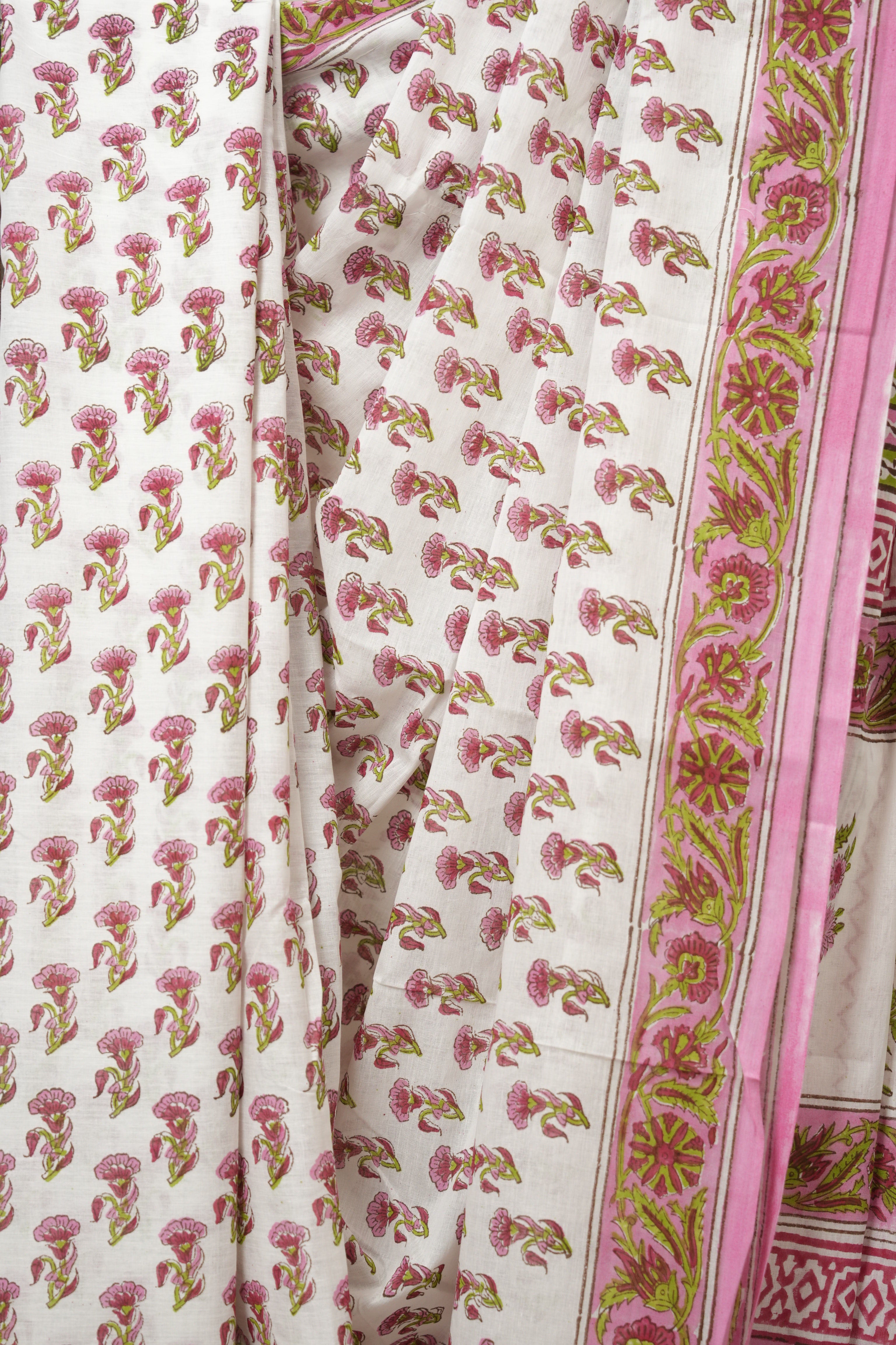 Ivory Pink HBP Cotton Saree - SRIPCS3350