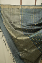 Sage Green Tussar Silk Saree - SRGTSS1926
