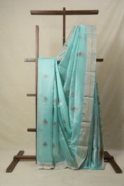 Turquoise Chanderi Silk Saree - SRTBCSS136