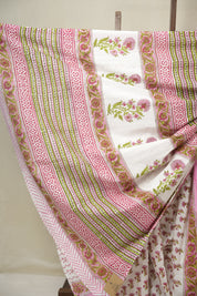 Ivory Pink HBP Cotton Saree - SRIPCS3350