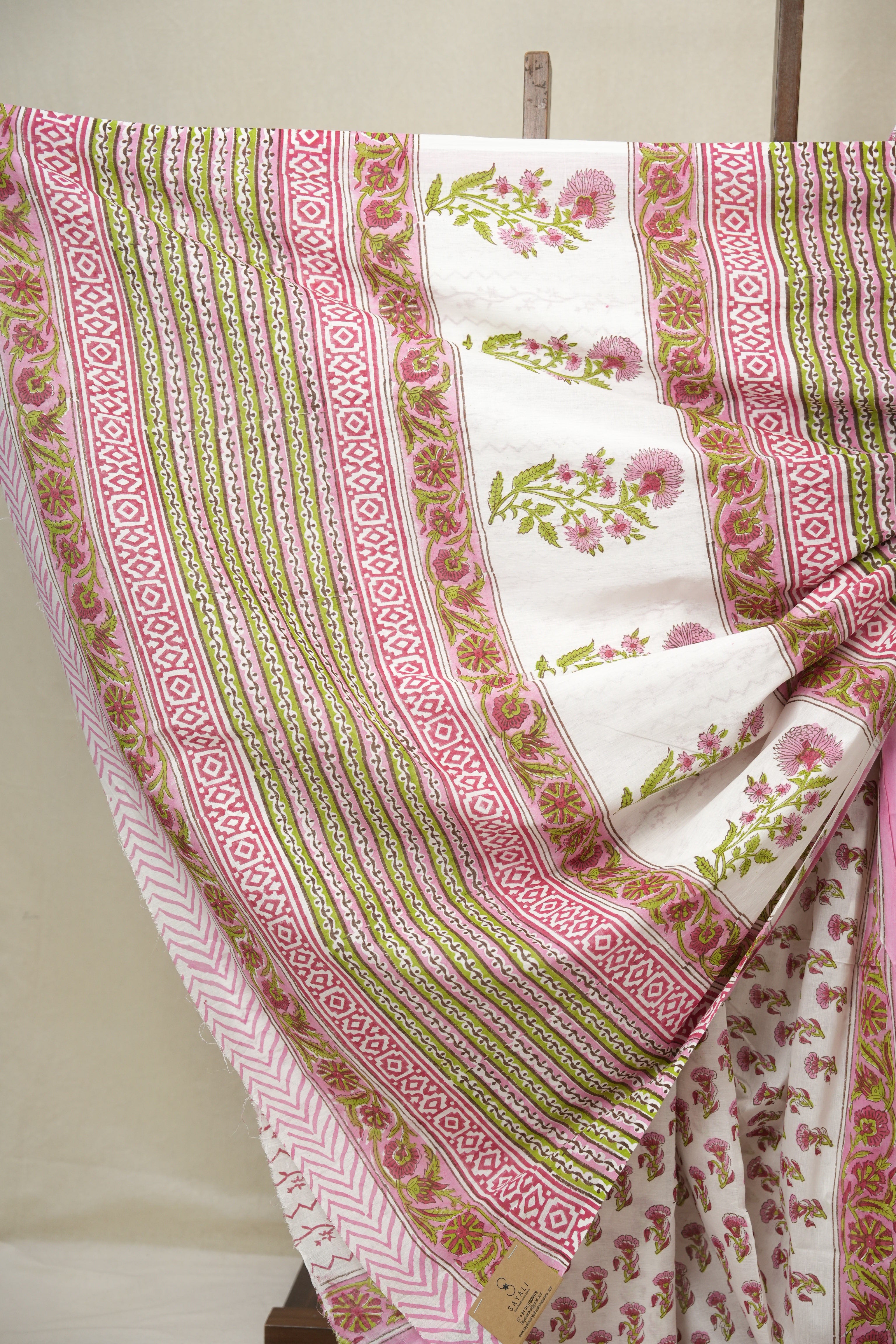 Ivory Pink HBP Cotton Saree - SRIPCS3350