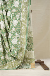 Mint Green HBP Cotton Saree - SRMGCS2862