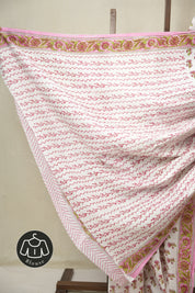 Ivory Pink HBP Cotton Saree - SRIPCS3350
