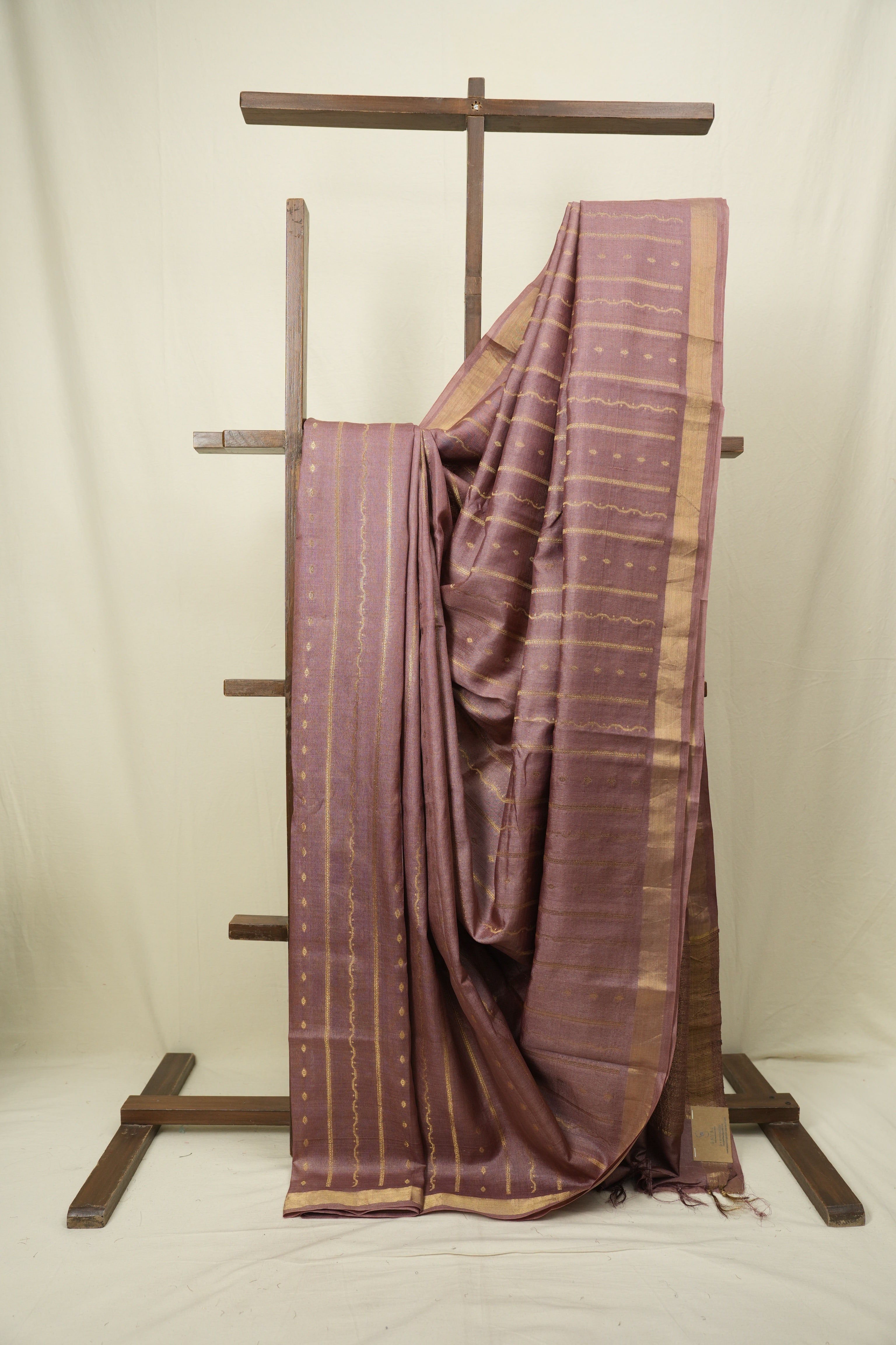 Mauve Tussar Silk Saree - SRMTSS1925