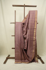 Mauve Tussar Silk Saree - SRMTSS1925