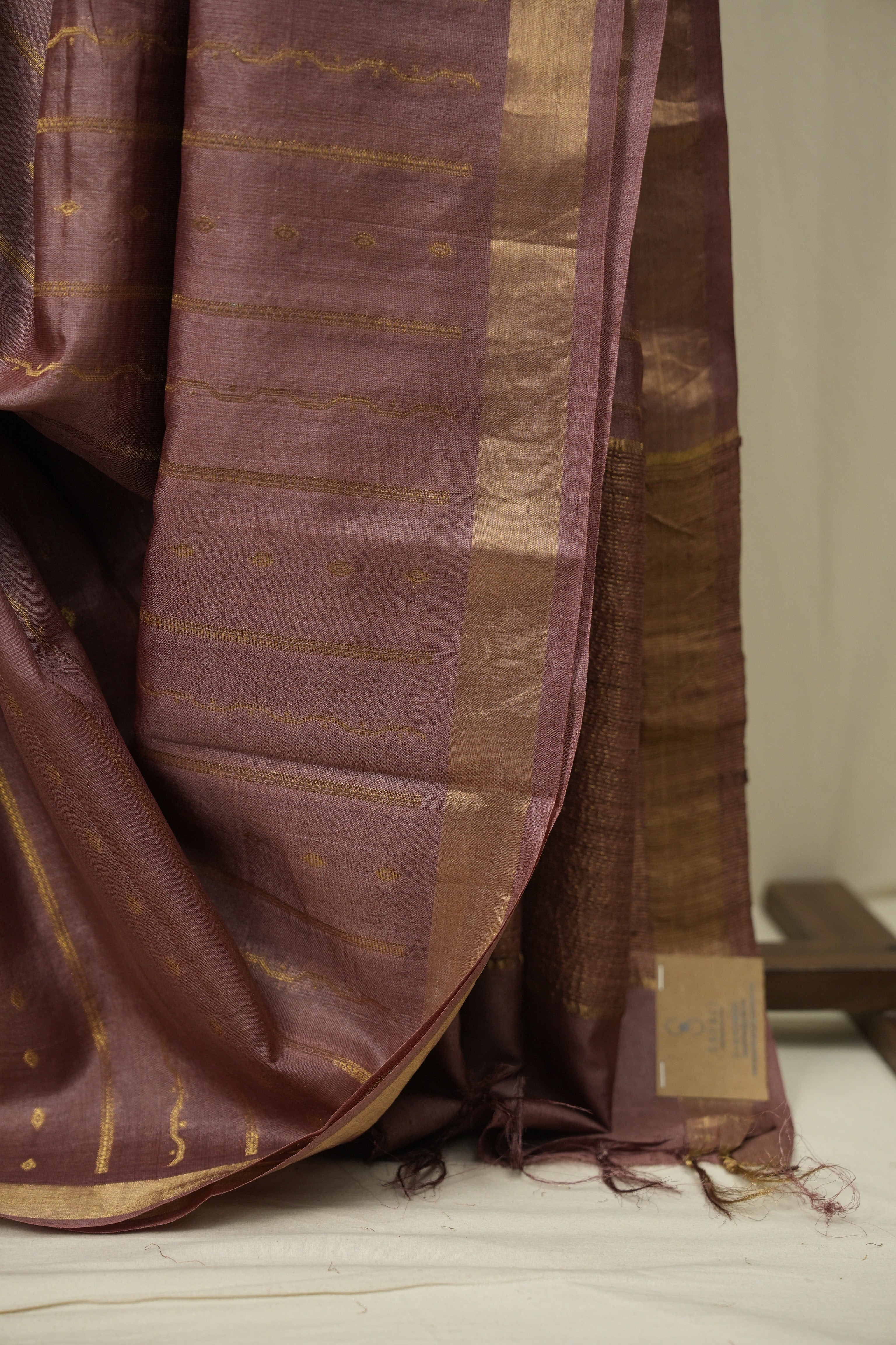 Mauve Tussar Silk Saree - SRMTSS1925