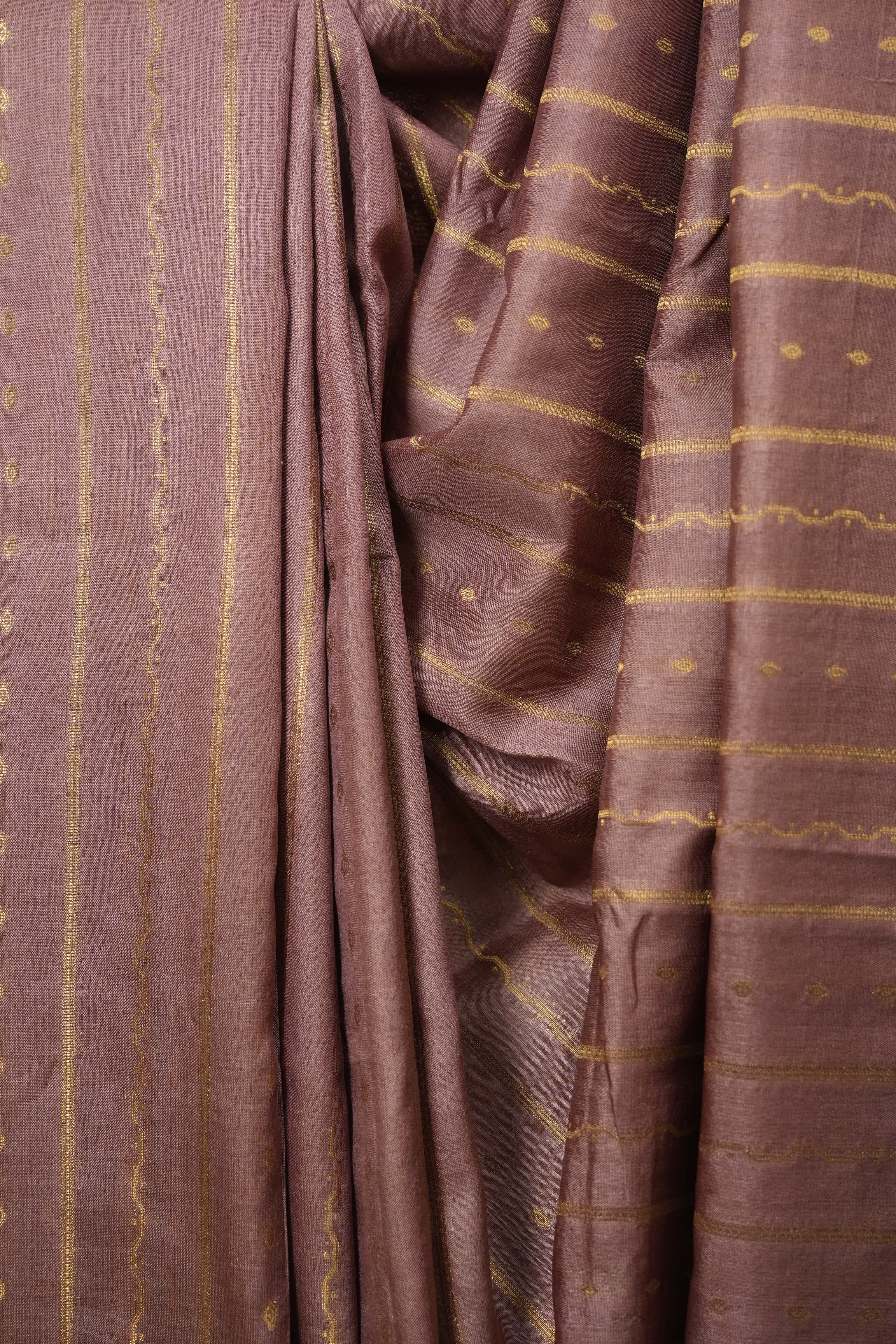 Mauve Tussar Silk Saree - SRMTSS1925