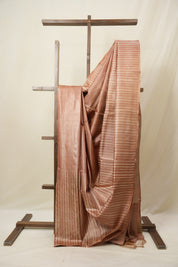 Peach Tussar Silk Saree - SRPTSS1815