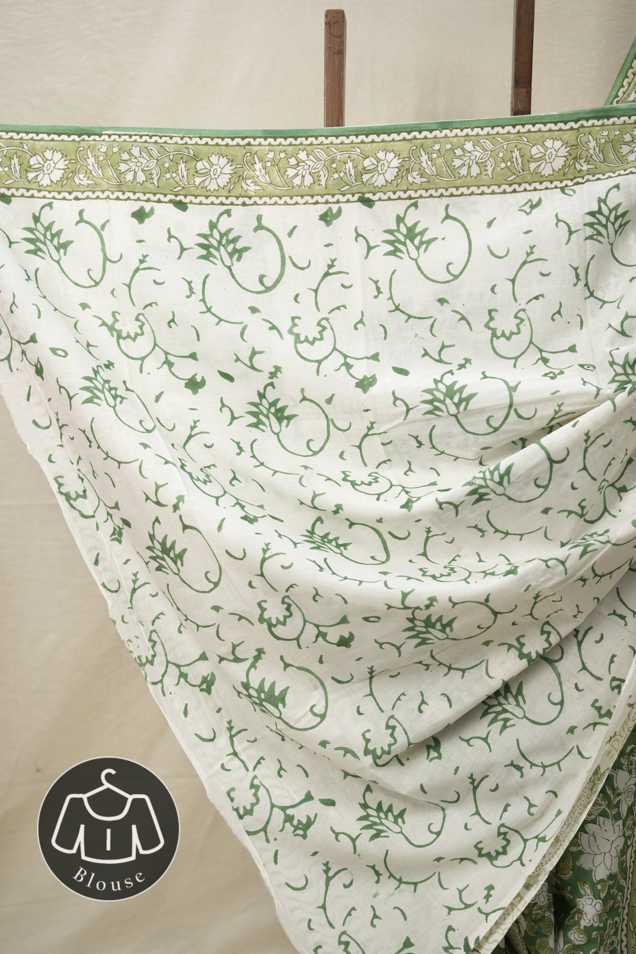 Mint Green HBP Cotton Saree - SRMGCS2862