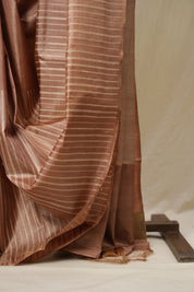 Peach Tussar Silk Saree - SRPTSS1815