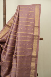 Mauve Tussar Silk Saree - SRMTSS1925