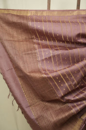 Mauve Tussar Silk Saree - SRMTSS1925