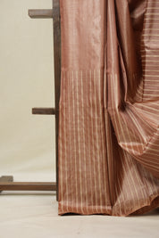 Peach Tussar Silk Saree - SRPTSS1815