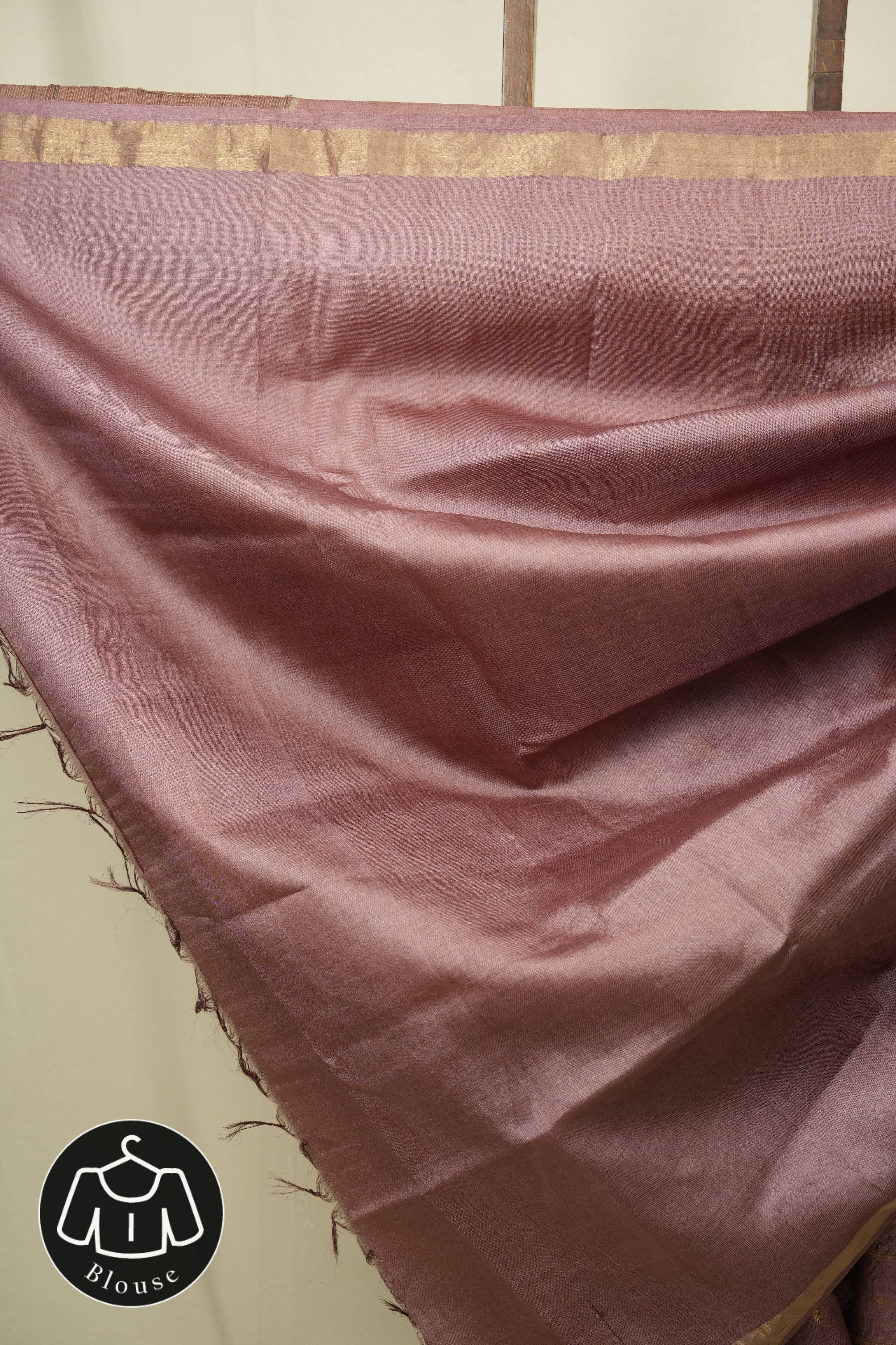 Mauve Tussar Silk Saree - SRMTSS1925