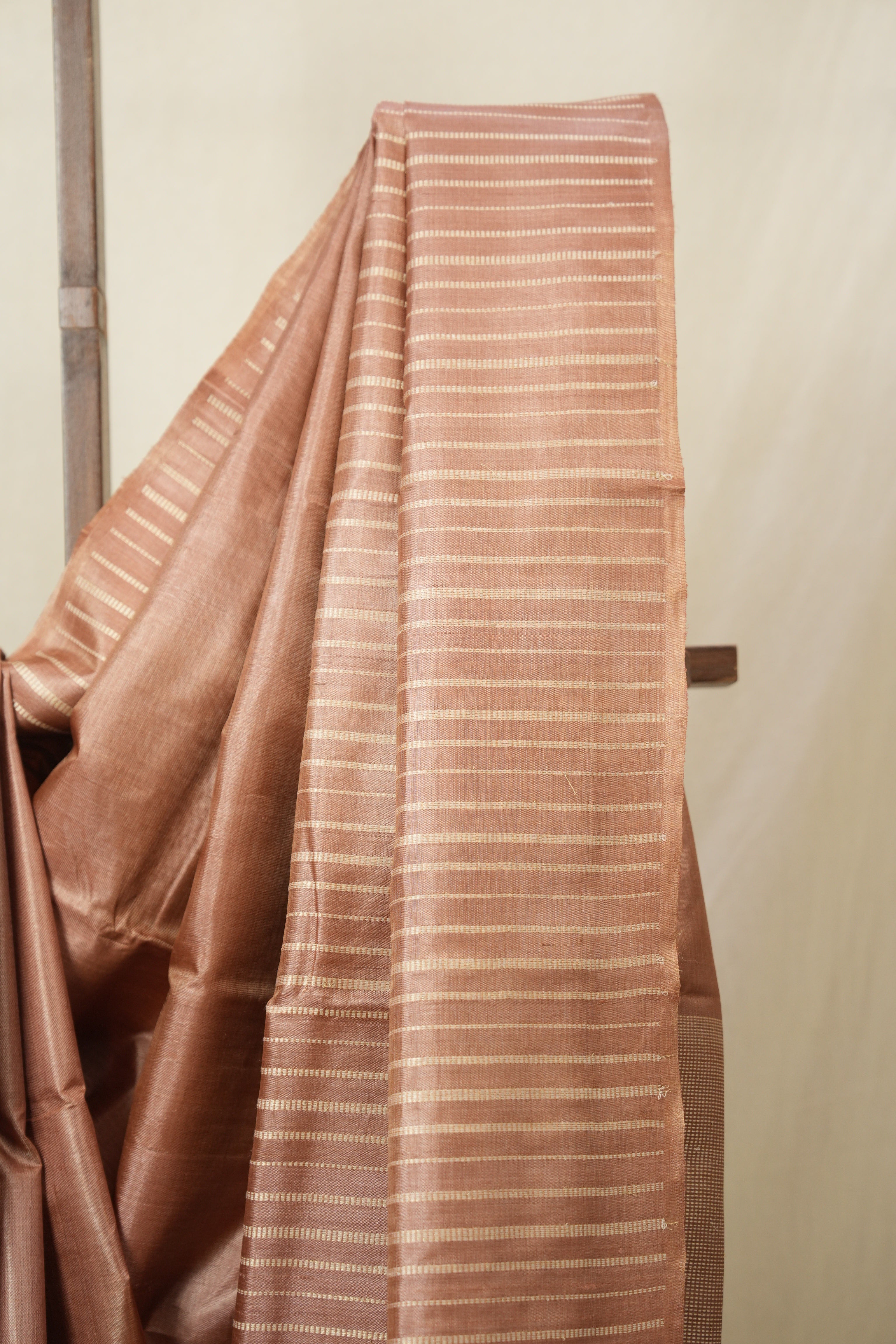 Peach Tussar Silk Saree - SRPTSS1815