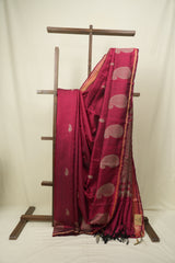 Red Raw Silk  Saree - SRRRSS1057