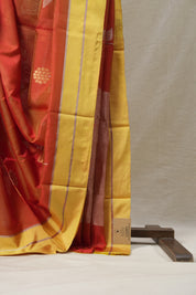 Tomato Red Chanderi Silk Saree - SRTRCSS233