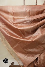Peach Tussar Silk Saree - SRPTSS1815