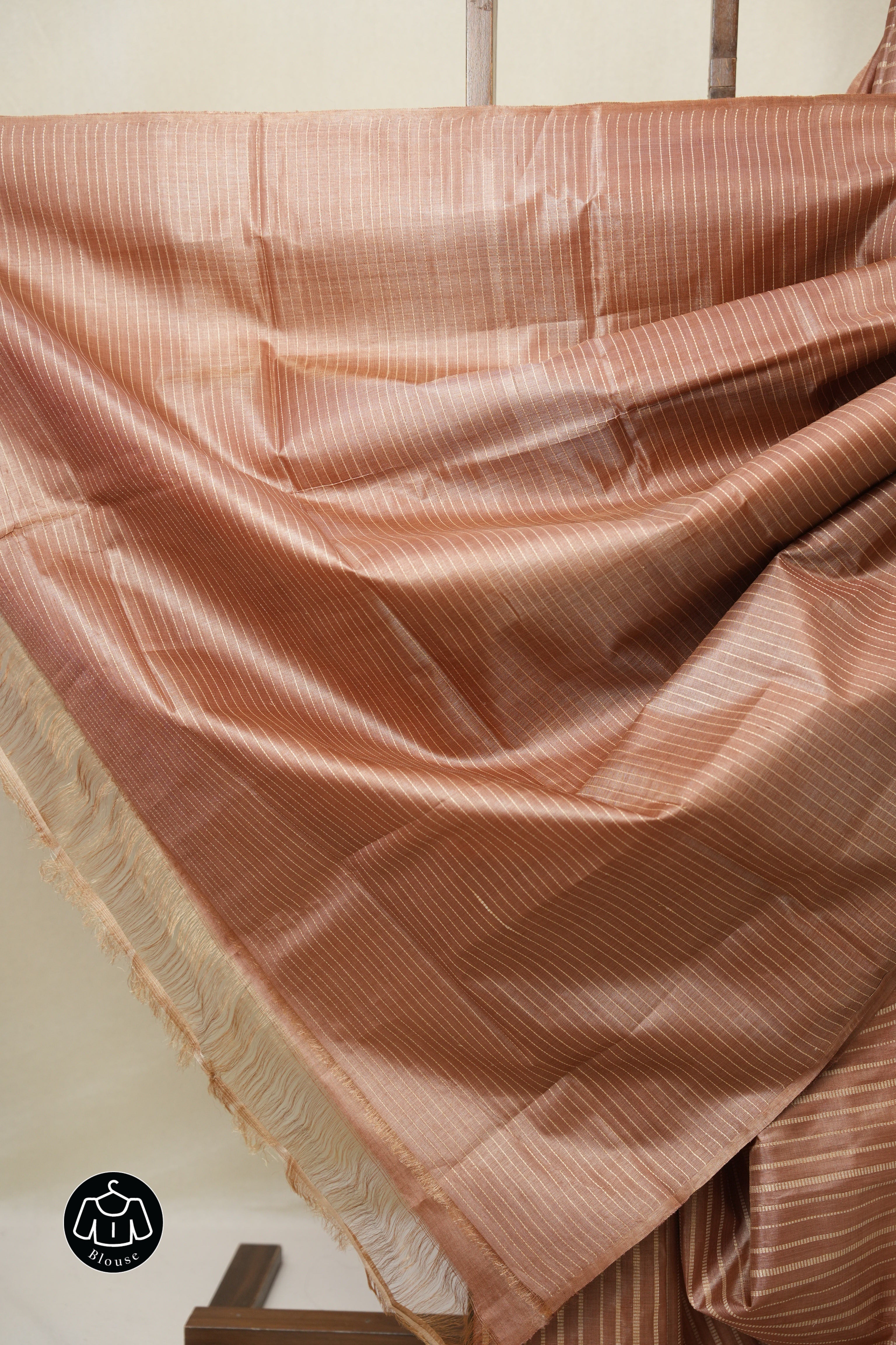 Peach Tussar Silk Saree - SRPTSS1815